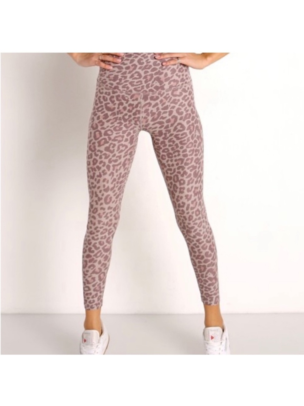 Beyond Yoga Spacedye Caught In The Midi Leggings Chai Cocoa Brown Leopard NWT - Picture 3 of 11